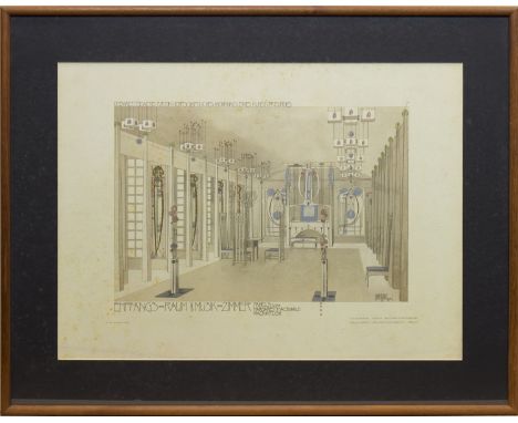 DRAWINGS BY CHARLES RENNIE MACKINTOSH - RECEPTION ROOM AND MUSIC ROOM 

In Europe the originality of Mackintosh's style was q