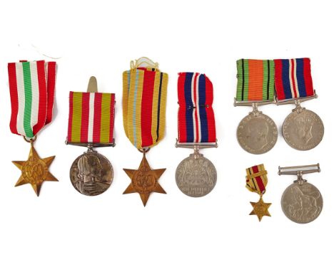 EIGHT MEDALS, (8)Comprising; a Red Cross medal For Long and Efficient Service, an Africa Star, an Italy Star, two 1939-1945 D