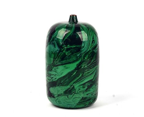 YOICHI OHIRA ( b.1946) A UNIQUE `MARMO VERDE' VASE2000Executed by Maestro Livio Serena, blown glass canes with polished servi