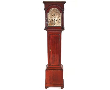 A SCOTTISH OAK LONGCASE CLOCK19th CenturyWith silvered engraved dial, inscribed ‘R. Warden Aberdeen’, Roman hours and Arabic 