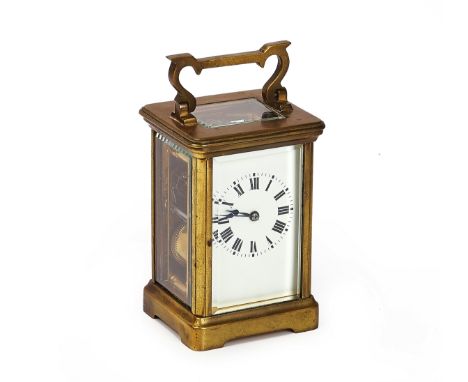 A FRENCH BRASS CARRIAGE CLOCKBy Richard &amp; Co, Late 19th/Early 20th CenturyThe twin train movement striking on a gong, whi