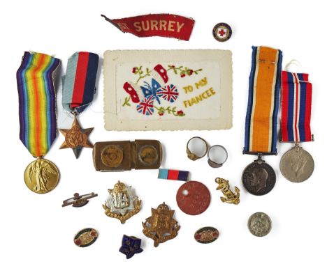 TWO FIRST WORLD WAR MEDALS AND FURTHER MOSTLY MILITARY ITEMS (20)Comprising; a 1914-18 British War Medal and a 1914-19 Victor