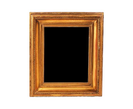 A RECTANGULAR GILT FRAMED MIRRORWith egg and dart border, 64cm wide; 74cm highCondition report:&nbsp;Originally a cavetto mou