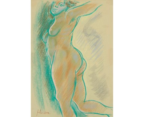  PETER HOWSON O.B.E. (SCOTTISH B.1958) NUDE STUDY, C.1989 Signed lower left, chalks on off-white paper 41cm x 29cm (16in x 11