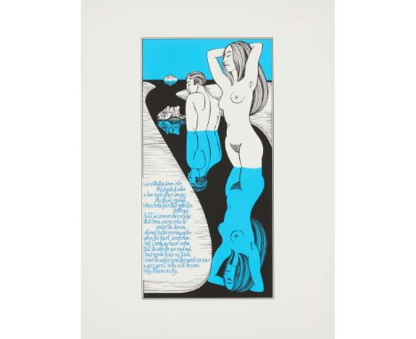 ALASDAIR GRAY (SCOTTISH 1934-2019) WE WILL ALL GO DOWN INTO THE STREETS OF WATER, 2008 Screenprint, Printer's Proof, signed,