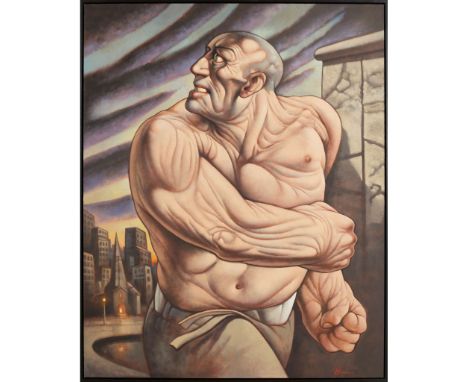  PETER HOWSON O.B.E. (SCOTTISH B.1958) TROUBLER, 2002 Signed lower right, signed, inscribed with title and dated 2002 stretch