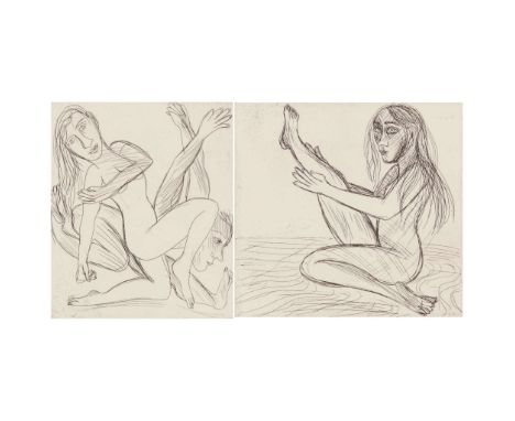  EILEEN COOPER O.B.E., R.A. (BRITISH B.1953) TWO ETCHINGS: COUPLE & BEACHCOMBER, 2012 Etchings, P.P. 2, aside from the editio