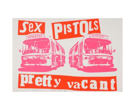  JAMIE REID (BRITISH 1947-2023) SEX PISTOLS: PRETTY VACANT (PINK & ORANGE COLOURWAY), 1997 Screenprint, A/P, aside from the e