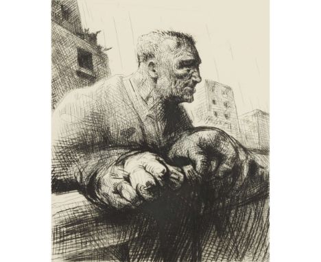  PETER HOWSON O.B.E. (SCOTTISH B.1958) HANGER LANE, 1998 Etching, 14/25, signed, dated, titled and numbered in pencil to marg