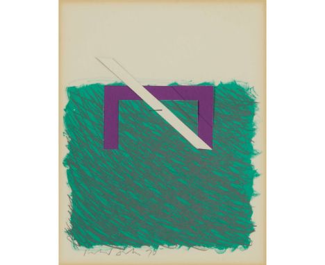  RICHARD SMITH C.B.E. (BRITISH 1931-2016) BRAMBLE - 1970 Lithograph and collage, signed and dated in pencil 26cm x 20cm (10.2