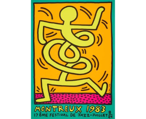  KEITH HARING (AMERICAN 1958-1990) MONTREUX JAZZ POSTER (GREEN), 1983 Screenprint the sheet 100cm x 70cm (39.5in x 27.5in), u