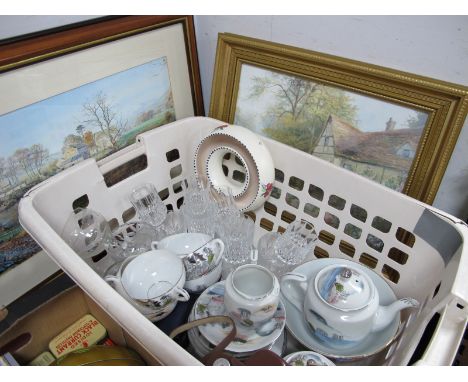Poole Pottery Posy Ring, Japanese tea ware, glassware, Halina camera:- One Basket, two prints.
