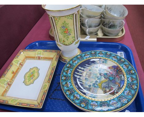 Worcester 'Versailles' Vase and Dish, two Villeroy and Boch Russian themed plates:- One Tray