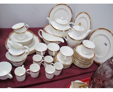 Royal Doulton 'Sandon' Tea,Coffee and Dinnerware, pattern no. H5172, including teapot, coffee pot etcfifty-three pieces.