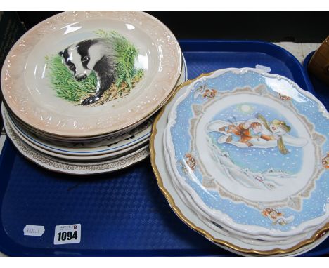 Collectors Plates, including three Royal Doulton 'Snowmen Gift Collection' plates, Royal Worcester, Wedgwood Victorian Christ