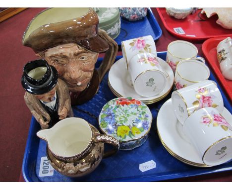 A Royal Doulton Character Jug 'Arry', Winston Churchill toby jug, six Anynsley coffee cups and saucers, etc:- One Tray