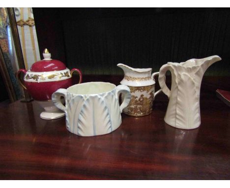 Four pieces of Worcester, Derby and Wedgwood china