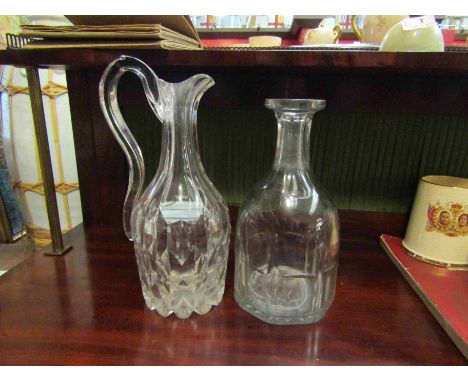 A 19th decanter and claret jug