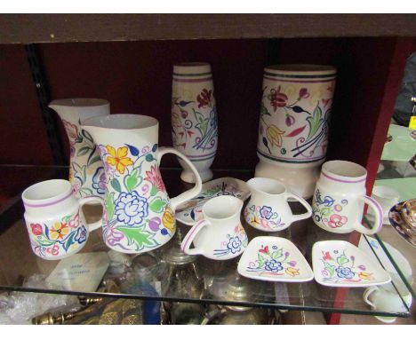 Eleven pieces of Poole pottery CS range, jugs, vases etc