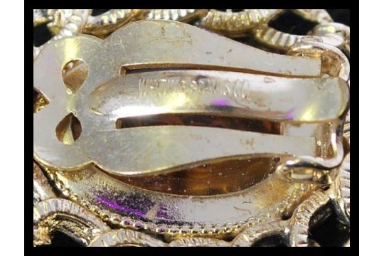 Whiting and Davis Gold Tone Cameo Parure