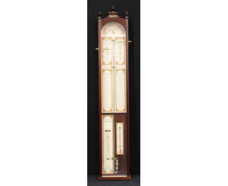 A 20th century mahogany Admiral Fitzroy's barometer, 108cm high 