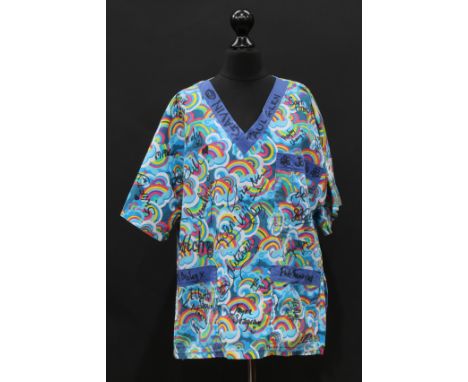 Being Sold on Behalf Of Derby Royal Hospital, Derby and Burton Hospitals CharityA Rainbow Scrub, signed by members and associ