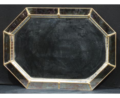 Interior Design - a Venetian style panelled wall mirror, 89cm x 64cm 
