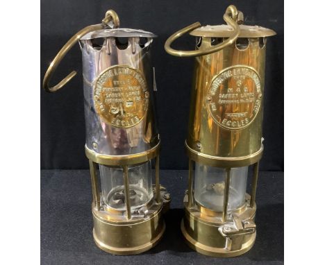 An Eccles Type 6 miner's lamp; another (2) 