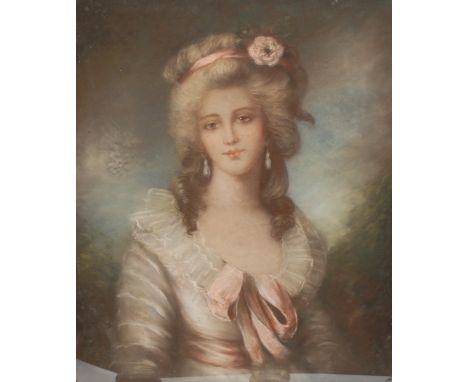 A late 19th/early 20th century print, Portrait of a gentlewoman, 74cm x 60cm, gilt frame 