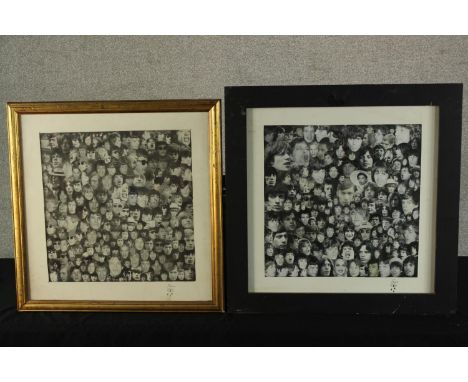 Foxy (Contemporary) two black and white collages of the Rolling Stones, each signed and framed. H.59 W.59cm. (each) 
