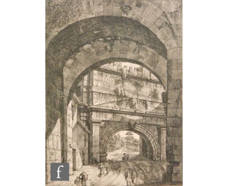LUIGI ROSSINI (1790-1857) - 'Veduta di Campidoglio', engraving, published 1821, framed, 36cm x 45cm, frame size 53cm x 62cm, 