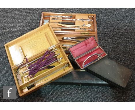 A set of 19th Century surgeon's trepanning tools in fitted mahogany case, for H H Sturge by Millikin &amp; Down Guys hospital