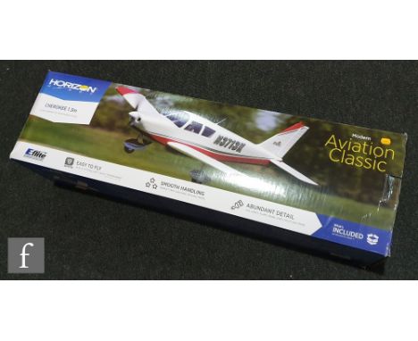 An E-flite Cherokee 1.3m scale model aircraft, boxed. 