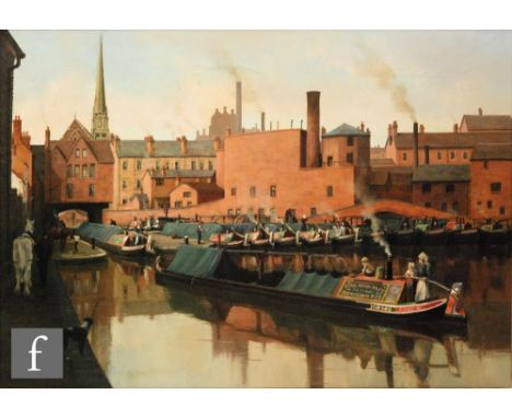 DIANE FRANCIS (CONTEMPORARY) - 'Gas Street Basin', oil on canvas, signed, framed, 51cm x 76cm, frame size 61cm x 86cm. 