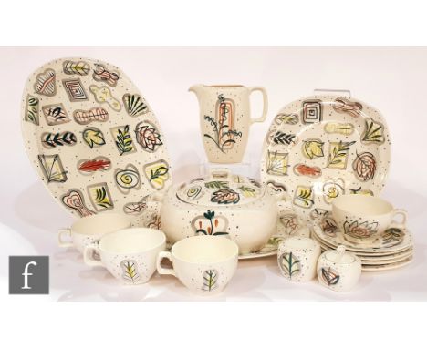 A collection of assorted Midwinter Stylecraft tablewares decorated in the Primavera pattern designed by Jessie Tait, comprisi