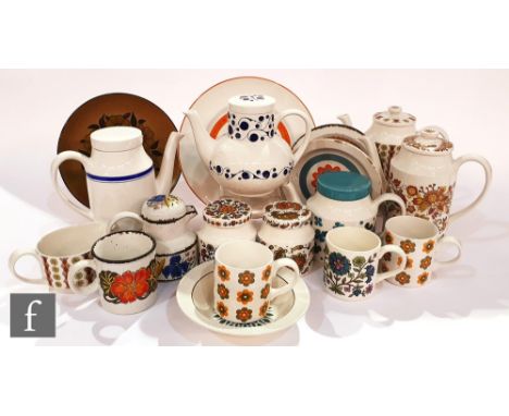 A collection of assorted Midwinter to include coffee pots, storage jars and mugs in patterns to include Lakeland, Sorrento, C
