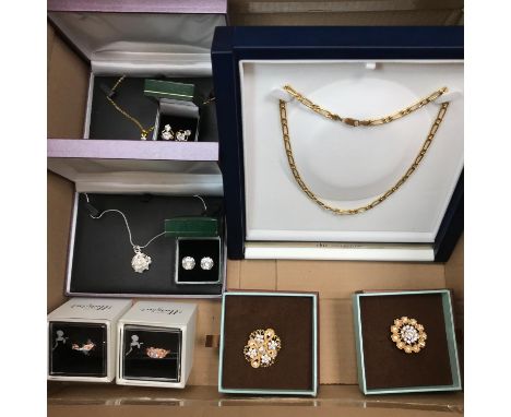 A Box filled with boxed costume jewellery 