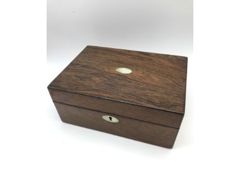 Antique jewellery box with interior shelf storage. 