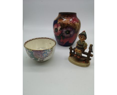 A mixed lot to include a  H &amp; K Tunstall vase, a Maling bowl &amp; a Goebel figurine 