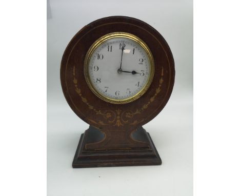 An Edwardian inlaid mantle clock (non working) 