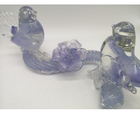 A Caithness glass ornament depicting love birds 