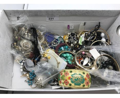 Box containing various costume Jewellery. 