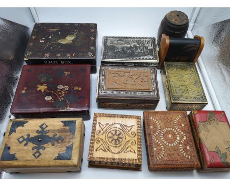 A collection of small trinket boxes to include styles such as Indian &amp; Egyptian etc 