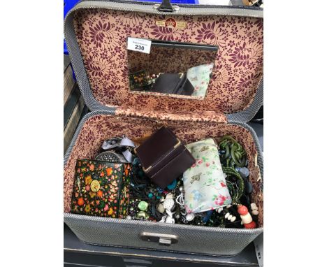 Large Jewellery case with costume Jewellery and trinket boxed. 