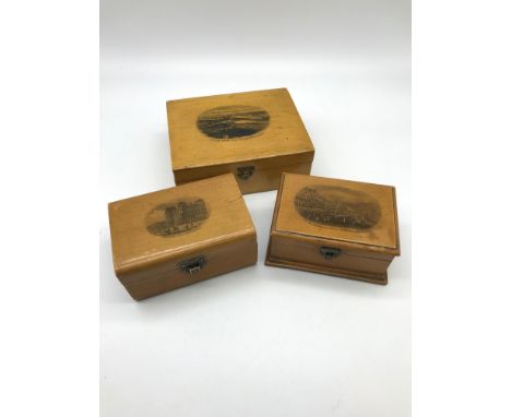 A Lot of 3 Mauchline ware trinket boxes. 