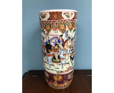 An oriental porcelain stick stand. 