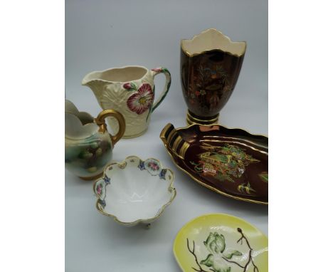 A mixed lot of collectables to include, a Royal Worcester jug, a Carlton Ware butter dish, a Carlton ware vase, a Carlton War