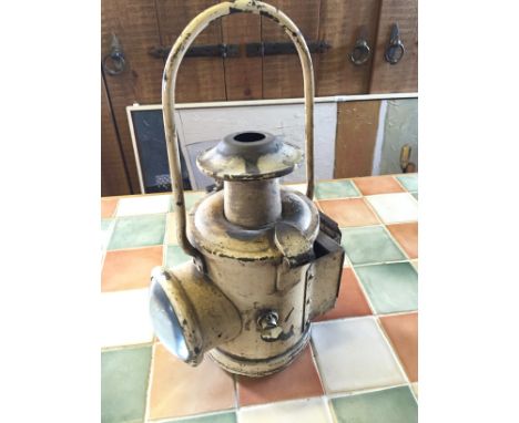 A railway lantern.