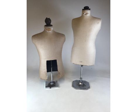 Two male mannequin torsos. H:95cm &amp; H:110cm