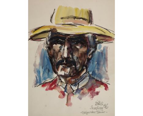 Fredo Bley, "Bulgarischer Bauer"1976 reiste Fredo Bley mit Künstlerkollegen im Rahmen einer Studienreise des VBK auf Einladun